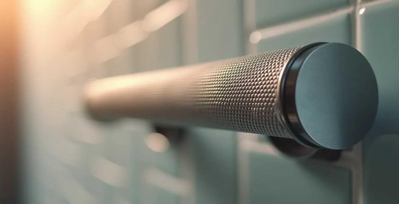 Gros plan sur des barres d'appui colorées au design moderne